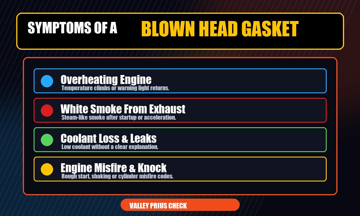 Prius head gasket symptom graphic